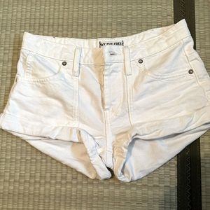We the Free Free People White Denim Short Shorts